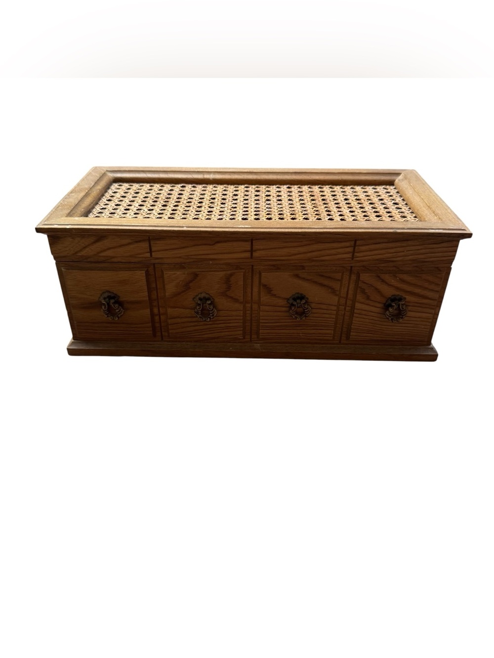 VTG Mele Wooden Jewelry Dresser Music Box Cane Top Chest MCM Made In Japan